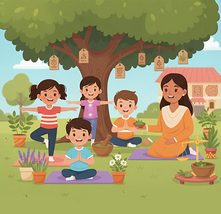 Ayurveda program for young learners — The Young Yogi initiative promoting traditional wellness and healthy daily habits